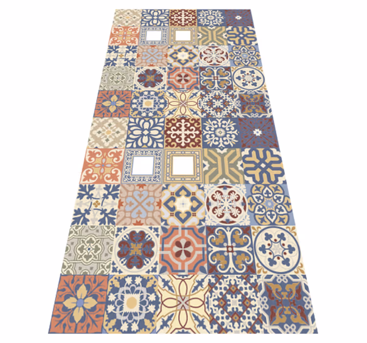 Tappeto in vinile cucina piastrelle multicolore - TenStickers