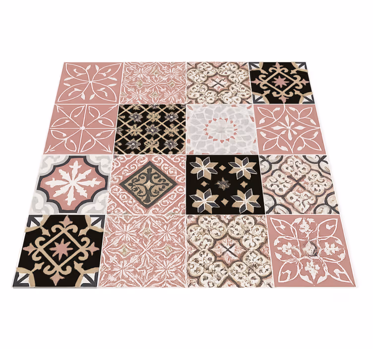 Tappeto in vinile soggiorno cemento rosa - TenStickers