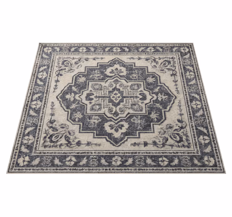 Tappeto in vinile soggiorno piastrelle beige eleganti - TenStickers
