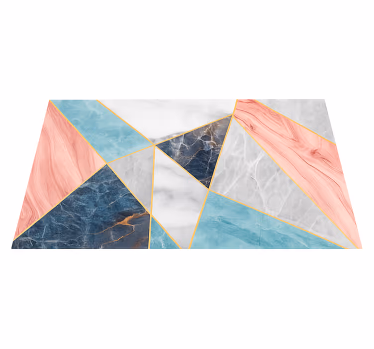 Tappeto vinile effetto marmo disegno geometrico colorato - TenStickers