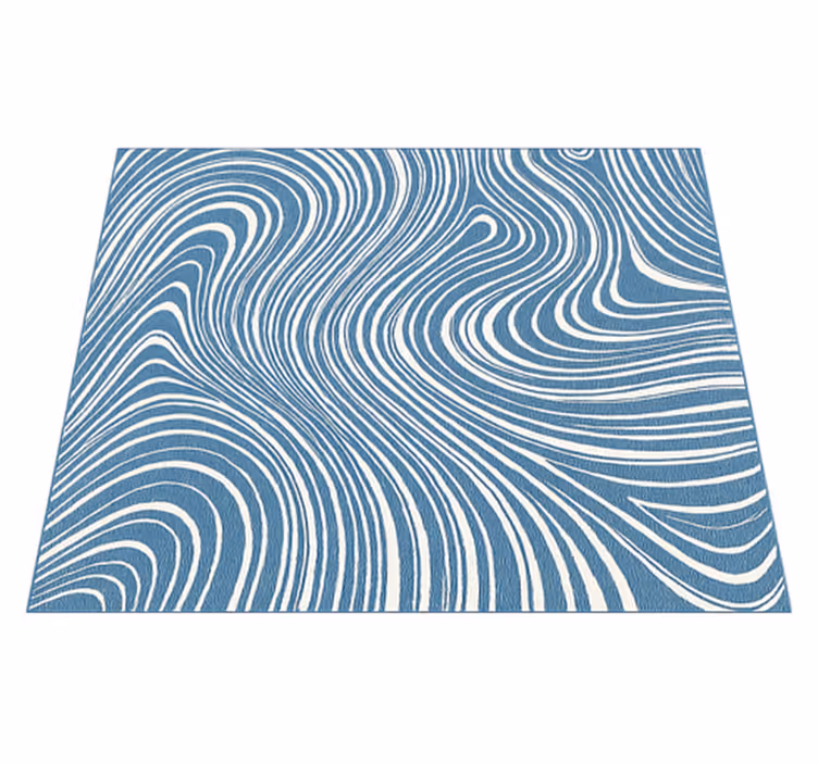 Tappeto vinile esterno onde blu astratte - TenStickers
