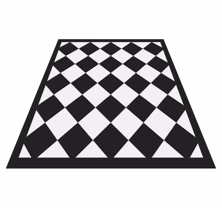 Tappeto vinile quadrato quadrati neri diagonali - TenStickers