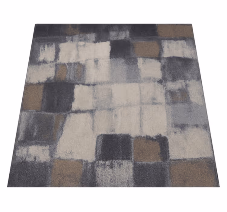 Tappeto vinile quadrato disegno patchwork grigio - TenStickers