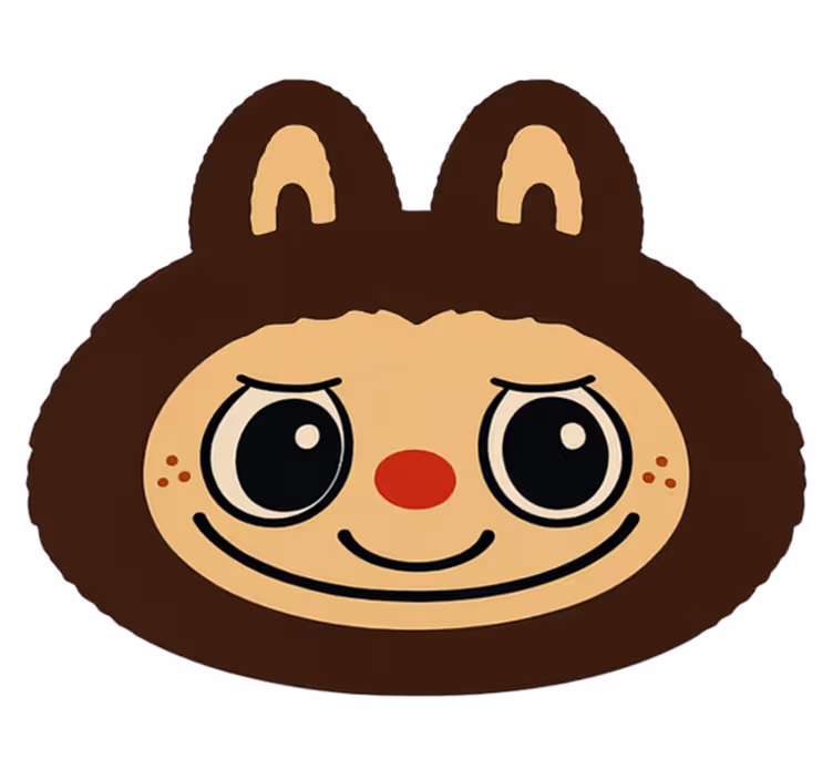 Tappeto vinile per bambini disegno labubu marrone - TenStickers