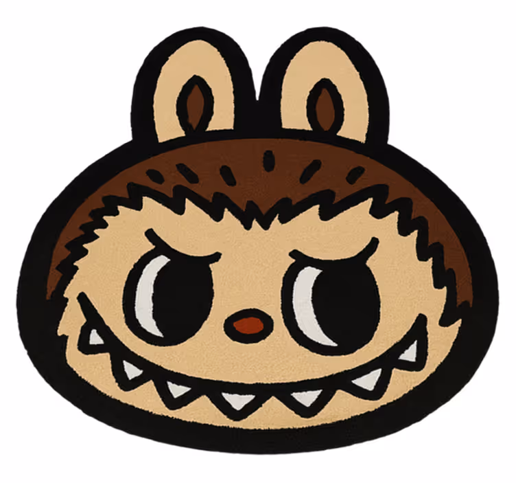 Tappeto vinile per bambini classico labubu marrone - TenStickers