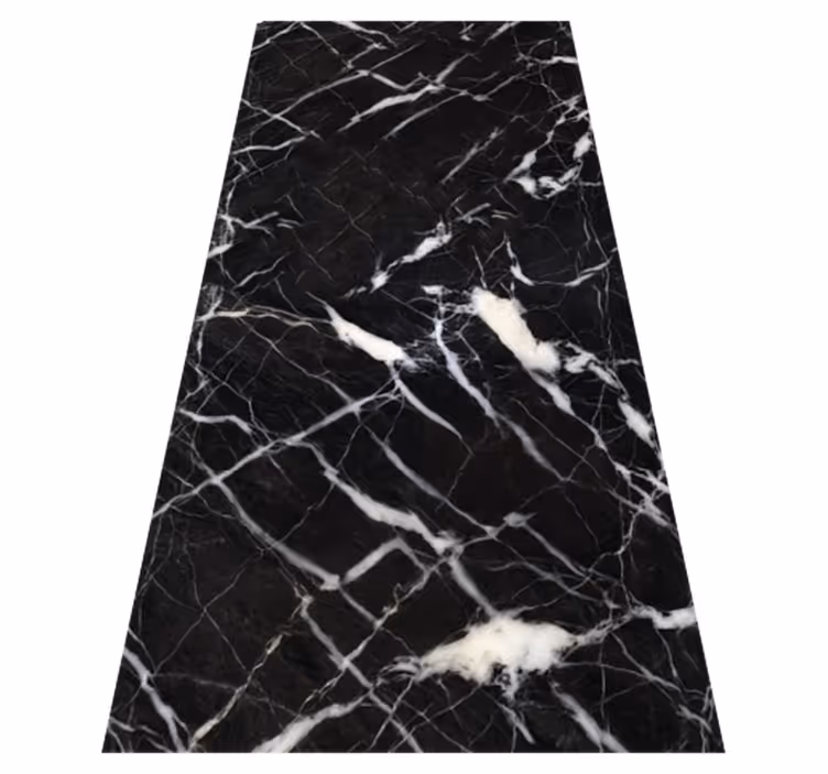 Tappeto vinile effetto marmo impatto bianco e nero - TenStickers