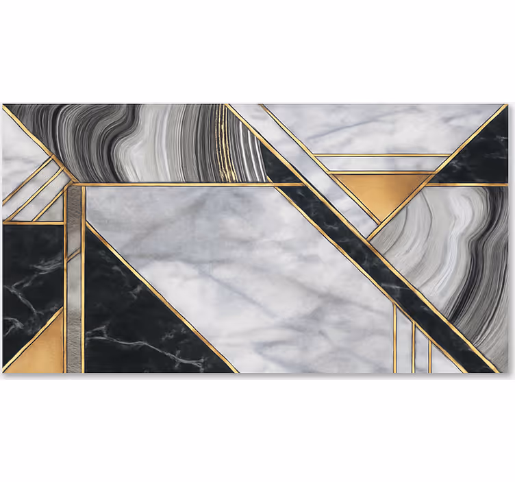 Tappeto vinile effetto marmo motivo con finiture in oro - TenStickers