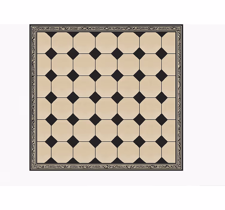 Tappeto pvc cucina diamante beige a scacchi - TenStickers