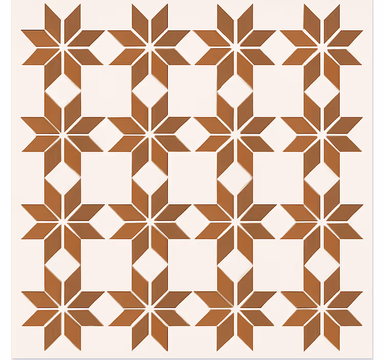 Tappeto vinile sala da pranzo piastrella a stella in terracotta - TenStickers
