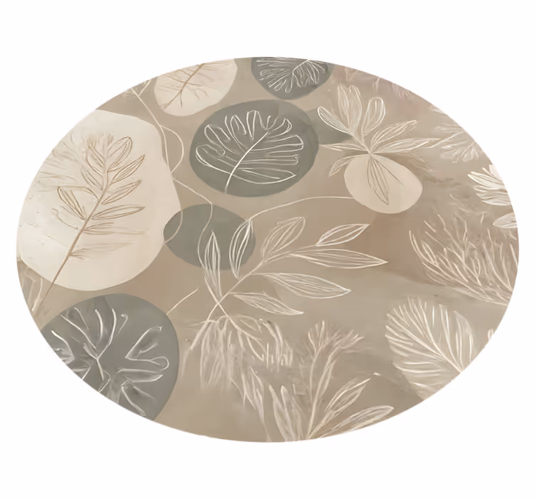 Tappeto vinile sala da pranzo astratto botanico neutro - TenStickers