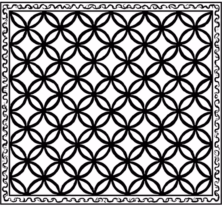Tappeto pvc cucina nero bianco ornato - TenStickers