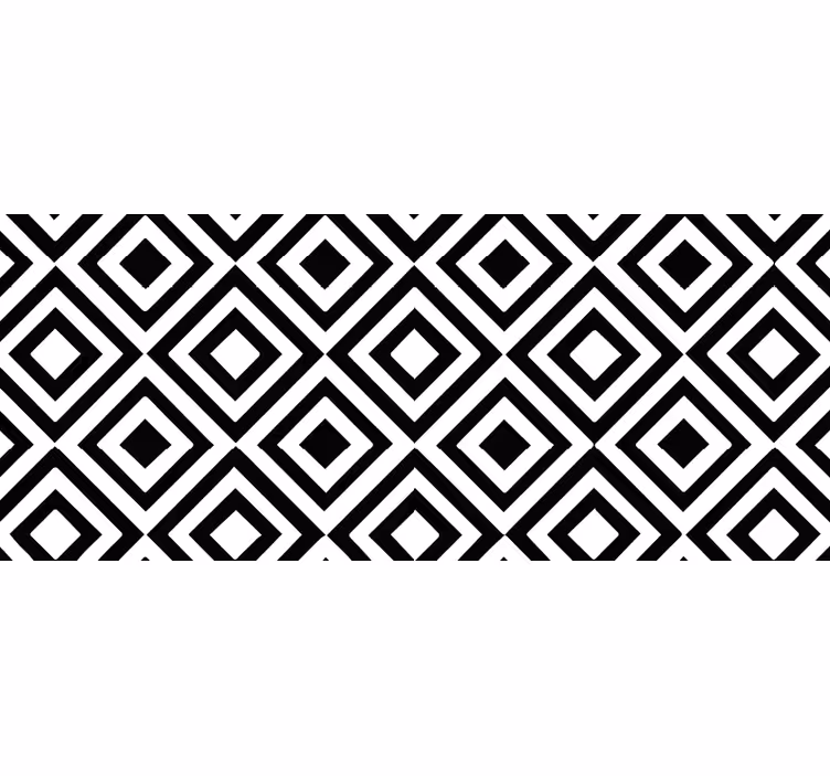 Tappeto vinile geometrico bianco e nero - TenStickers