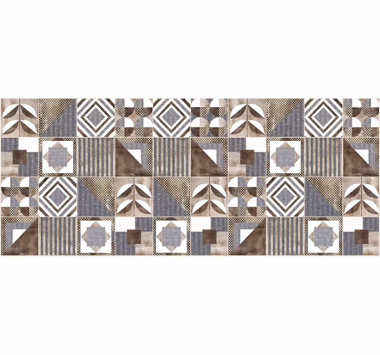 Tappeto vinile mosaico cementine marrone - TenStickers