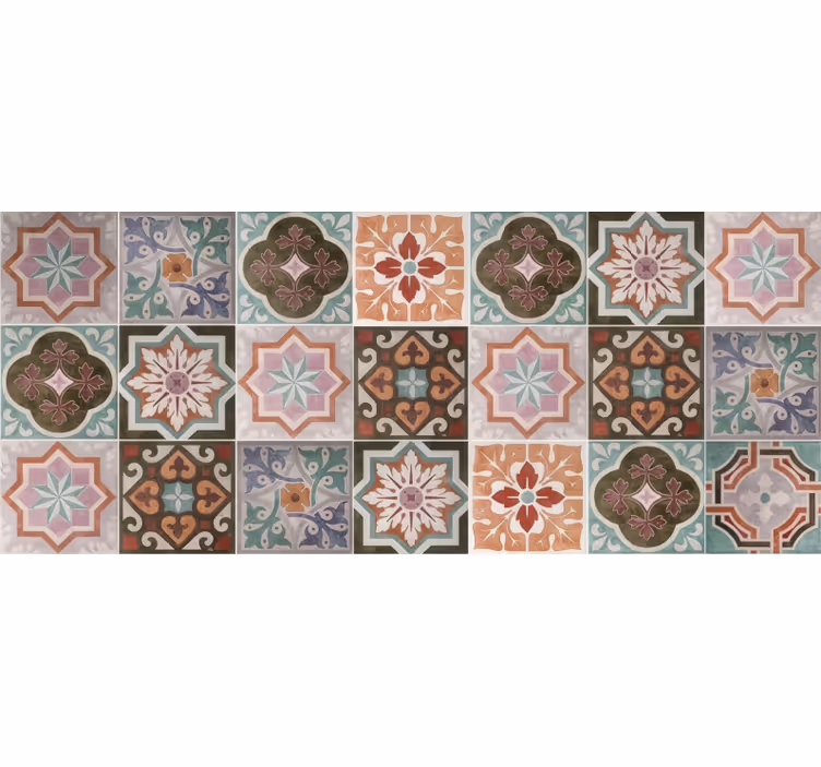 Tappeto vinile mosaico piastrelline siciliane - TenStickers