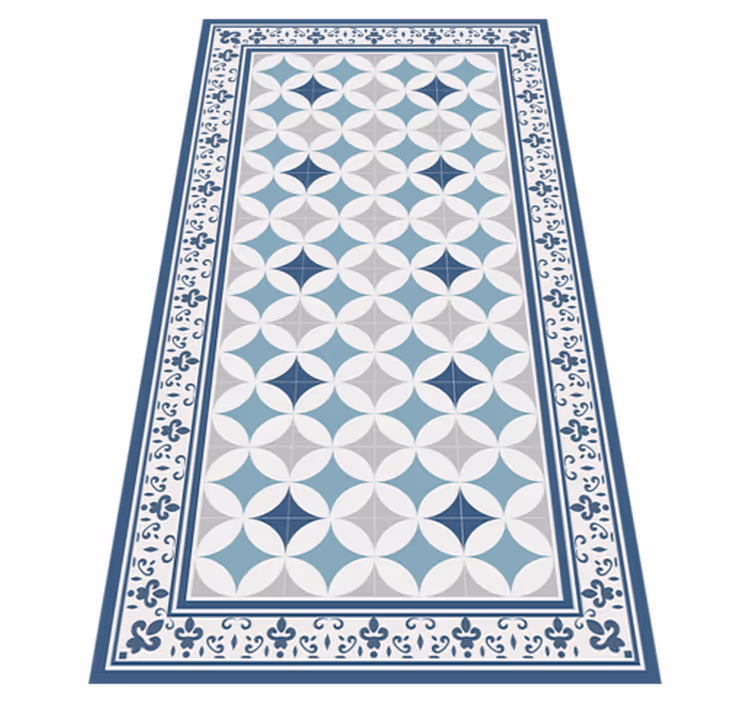 Tappeto pvc cucina piastrelle azzurre - TenStickers