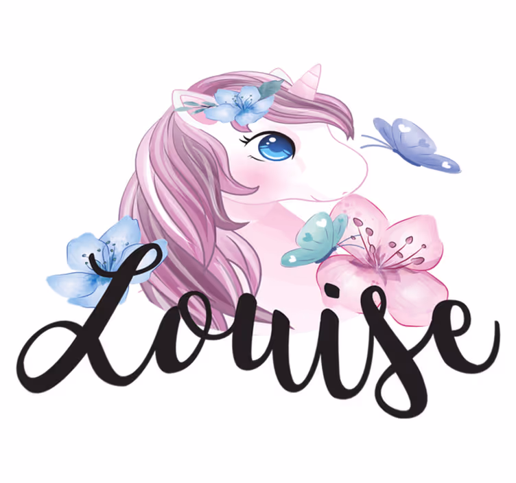 Tappeto vinile animali unicorno con farfalla occhi grandi - TenStickers