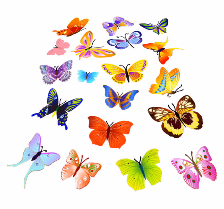 Tappeto vinile animali farfalle volanti multicolore - TenStickers