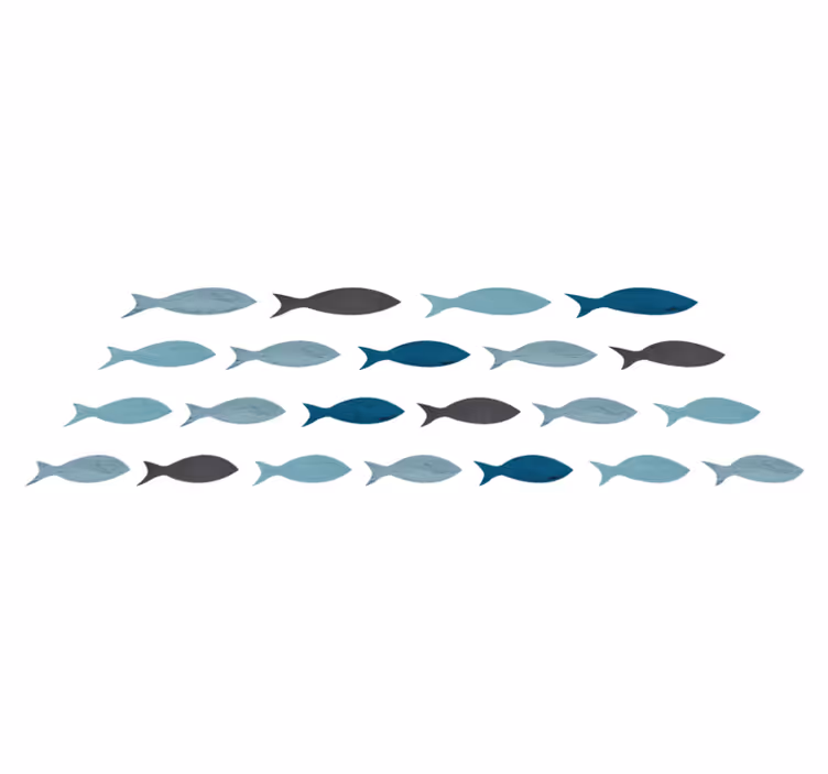 Tappeto vinile animali sagome di pesci blu - TenStickers