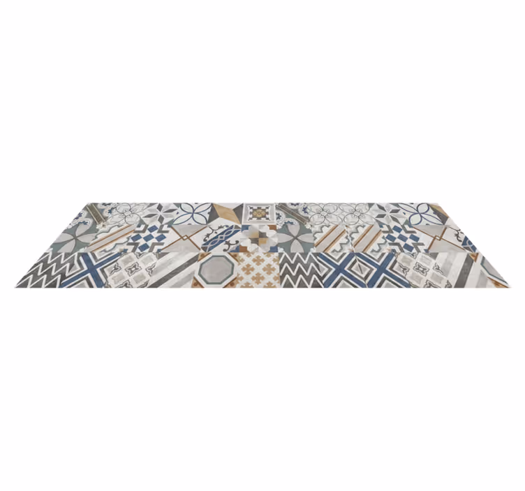 Tappeto pvc cucina patchwork geometrico eclettico - TenStickers