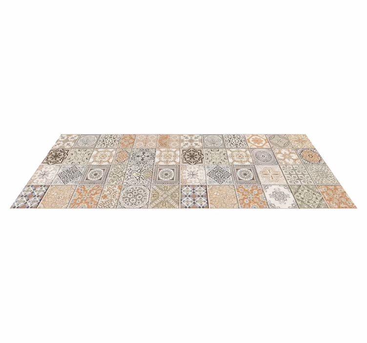 Tappeto pvc cucina collage vintage caldo - TenStickers