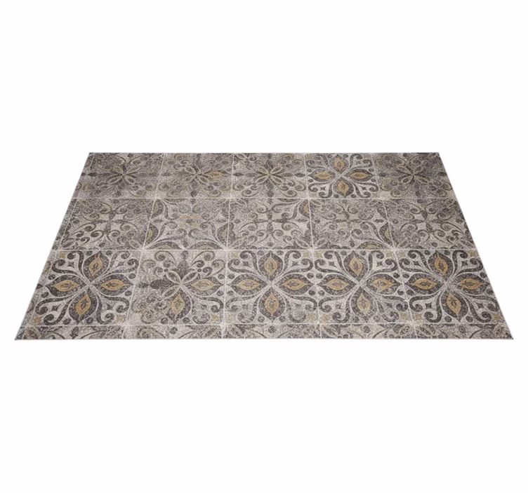 Tappeto pvc cucina arabesco ornato antracite - TenStickers