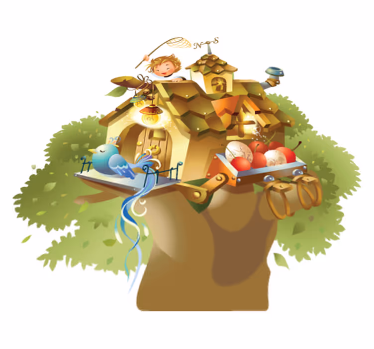 Tappeto vinile animali albero della casa - TenStickers