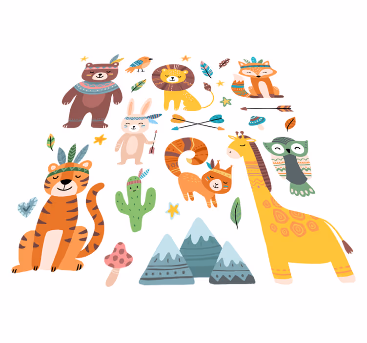 Tappeto vinile animali cuccioli selvatici - TenStickers