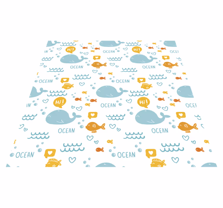 Tappeto vinile animali arredamento oceano colorato - TenStickers