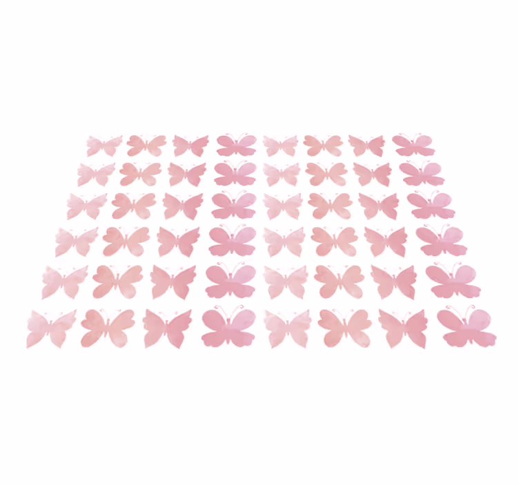 Tappeto vinile animali design farfalle rosa - TenStickers