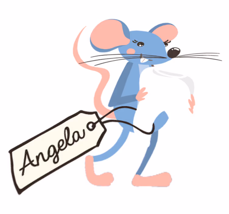 Tappeto vinile animali topo blu con nome - TenStickers