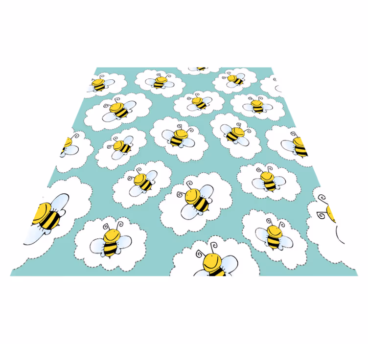 Tappeto vinile animali alberi bianchi e api - TenStickers