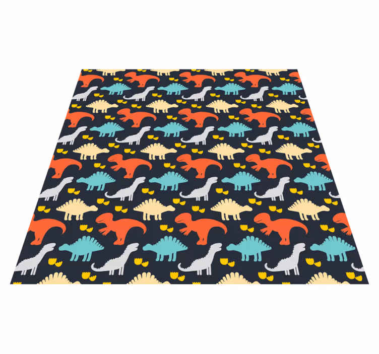 Tappeto vinile animali motivo dinosauri colorati - TenStickers