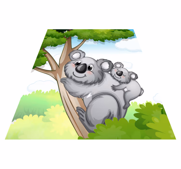 Tappeto vinile animali madre e cucciolo di koala - TenStickers