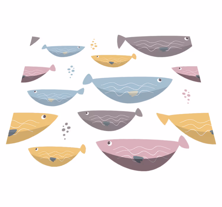 Tappeto vinile animali pesci colorati per bambini - TenStickers
