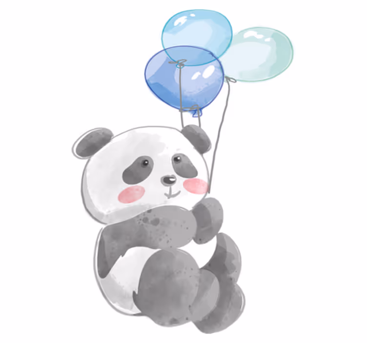 Tappeto vinile animali baby banda con tre palloncini - TenStickers