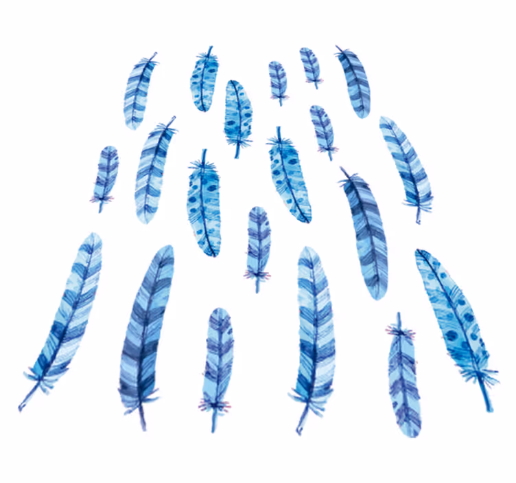 Tappeto vinile animali piume blu per bambini - TenStickers