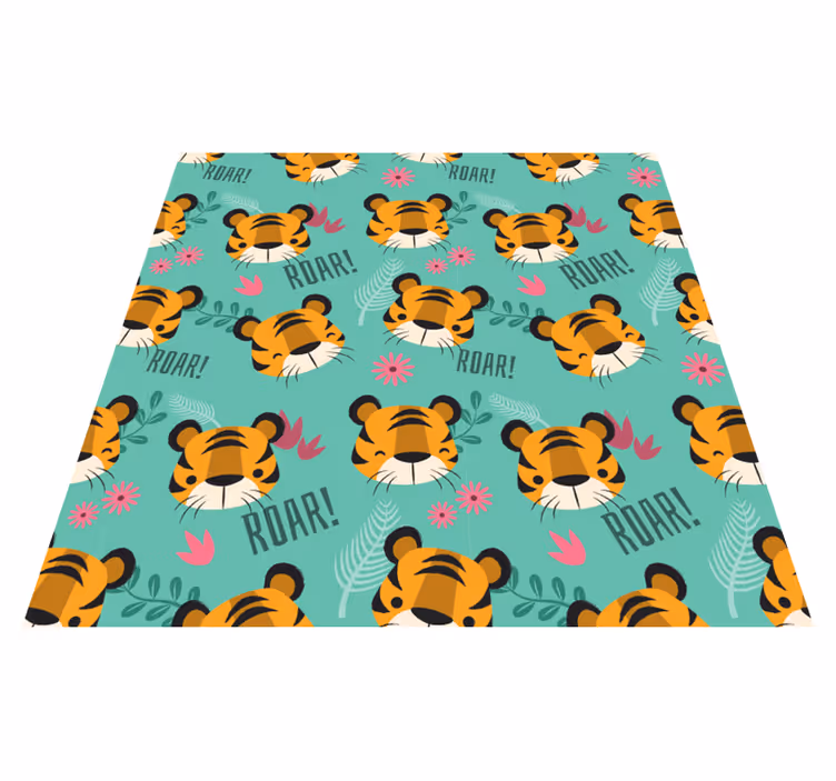 Tappeto vinile animali piccoli tigri ruggenti - TenStickers