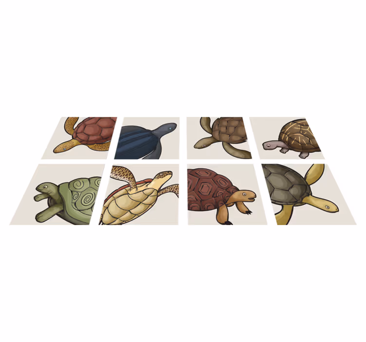 Tappeto vinile animali piastrelle tartarughe - TenStickers