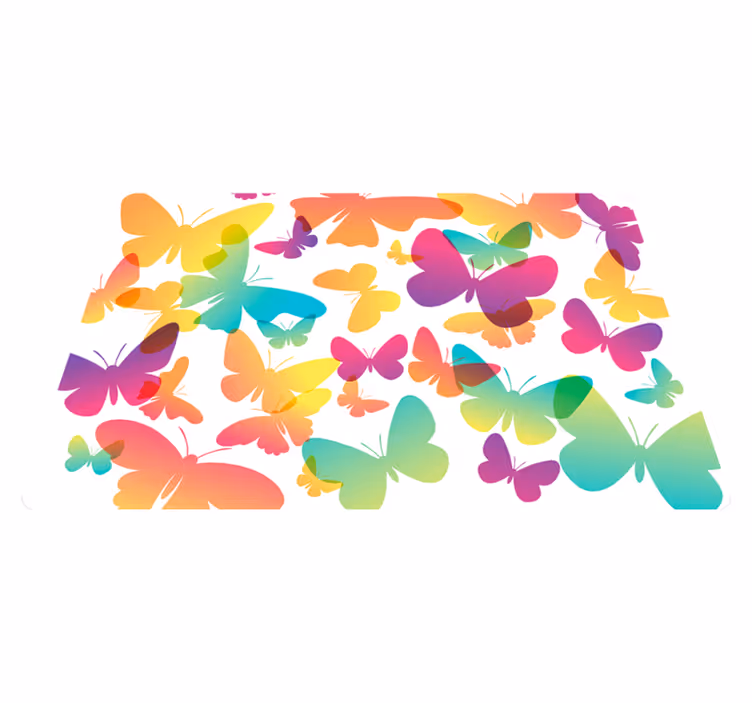 Tappeto vinile animali farfalle gradienti - TenStickers