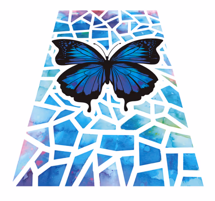 Tappeto vinile animali motivo farfalle alla moda - TenStickers