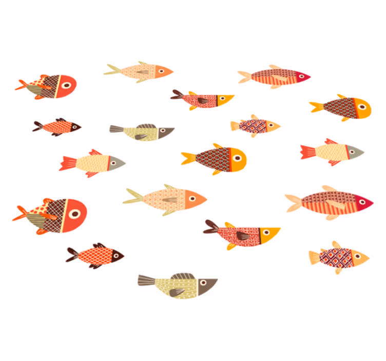 Tappeto vinile animali pesci colorati tondi - TenStickers