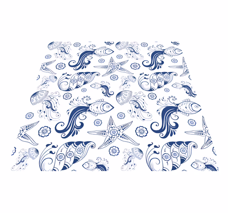 Tappeto vinile animali vita marina ornamentale - TenStickers