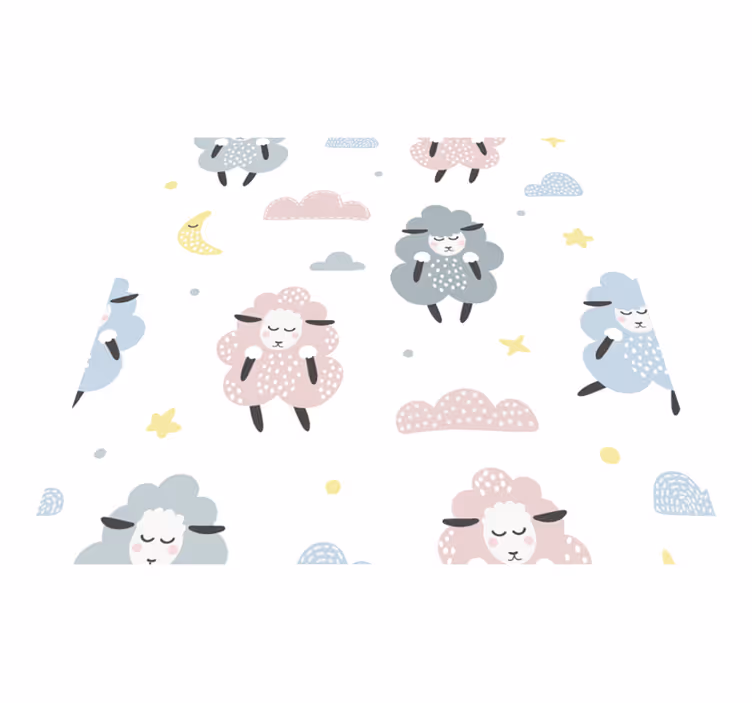 Tappeto vinile animali con motivo pecore per bambini - TenStickers