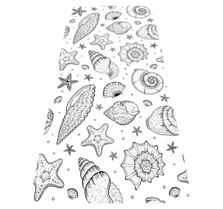 Tappeto vinile animali vita marina e conchiglie - TenStickers
