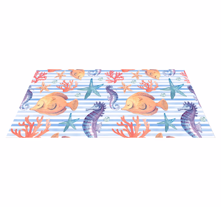 Tappeto vinile animali piastrelle marine - TenStickers