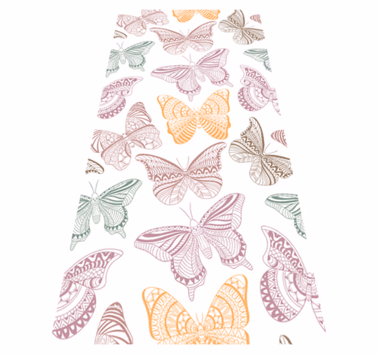 Tappeto vinile animali farfalle ornamentali colorate - TenStickers