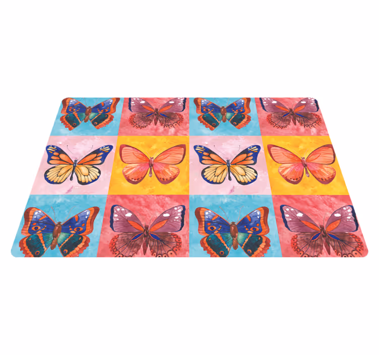 Tappeto vinile animali farfalle multicolori - TenStickers