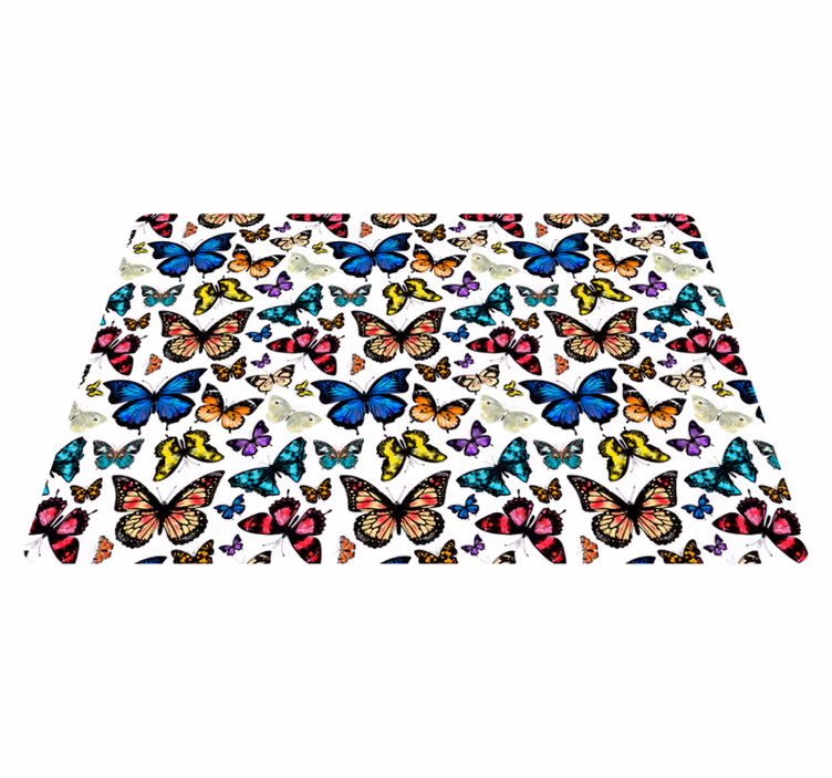 Tappeto vinile animali farfalle belle e colorate - TenStickers