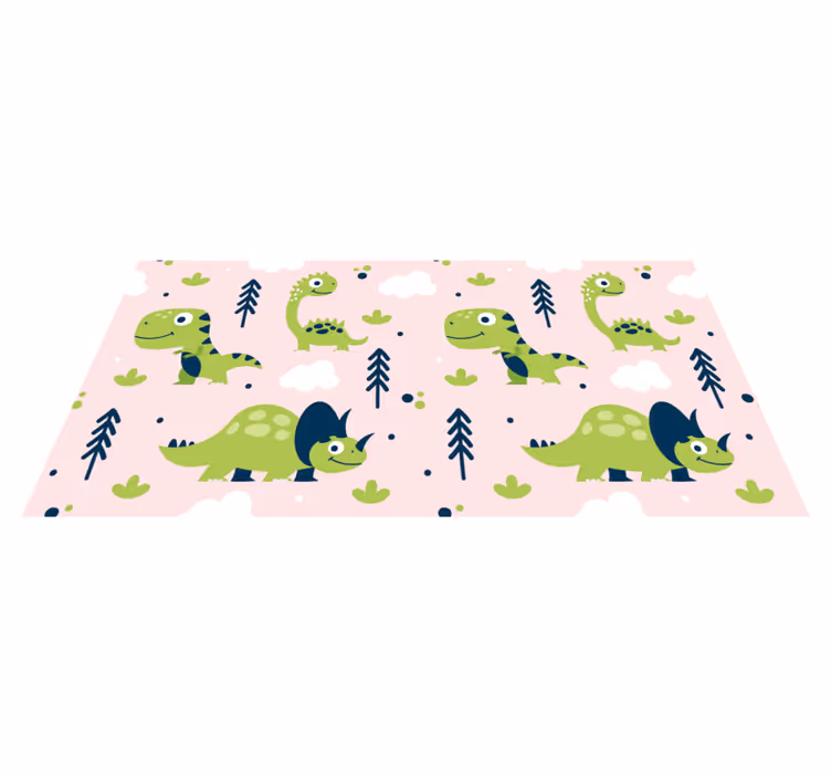 Tappeto vinile animali dinosauri verdi piccoli - TenStickers