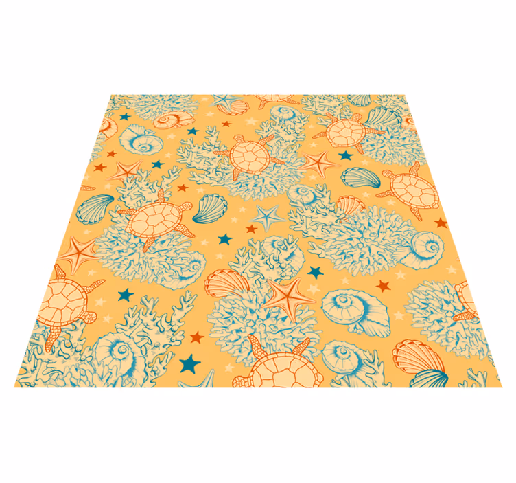 Tappeto vinile animali vita marina colori tenui - TenStickers